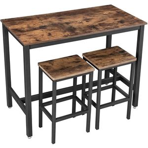 Stůl NEJBY WILL se dvěma stoličkami, ořech/černá obraz