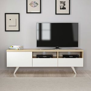 TV stolek AMBRUS, dub/bílá obraz
