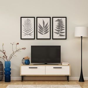 TV stolek BELFAST, dub safírový/bílá obraz