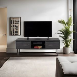 Televizní stolek ARMANDO 140 cm, tmavě hnědá/černá obraz