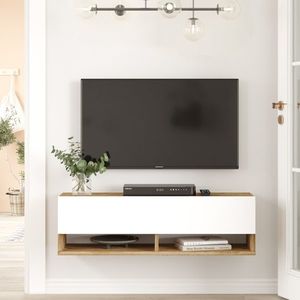 TV stolek ASTRA, atlantská borovice/bílá obraz