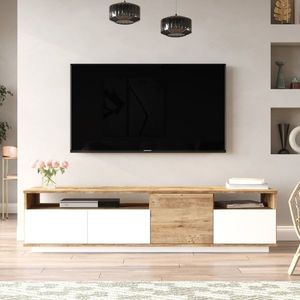 TV stolek ATAMI, atlantská borovice/bílá obraz