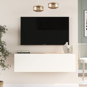 TV stolek ASTRA s výklopem, atlantská borovice/bílá obraz