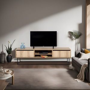 Televizní stolek ARMANDO 180 cm, dub/černá obraz