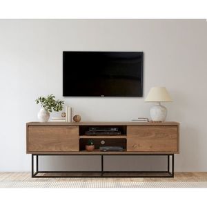 TV stolek CLIANTHA 140 cm, vlašský ořech/černá obraz
