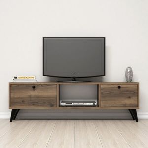 TV stolek CONNOR, vlašský ořech/černá obraz