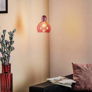 TK Lighting Závěsné svítidlo Mango, růžovo-průhledné/stříbrné obraz
