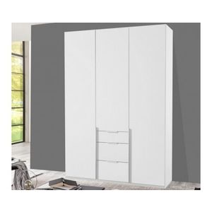 Šatní skříň se zásuvkami New York D, 135 cm, bílá/bílý lesk obraz