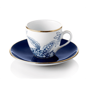 Turecký kávový set 4 šálků s podšálky, modrá "Toile" - Selamlique obraz