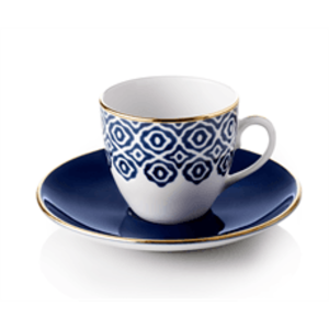 Turecký kávový set 4 šálků s podšálky, modrá "Bleu Blanc" - Selamlique obraz