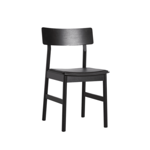 Jídelní židle "Pause 2.0", 8 variant - Woud Varianta: jasan, černá barva, kožené sedadlo obraz