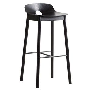 Barová židle "Mono", 75 cm, 2 varianty - Woud Varianta: jasan, černá barva obraz