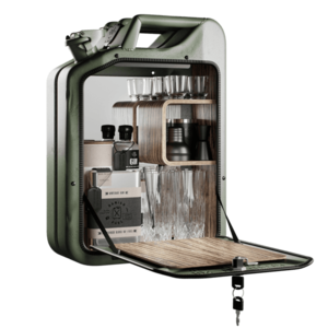Minibar / kanistr - Bar Cabinet, Army Green, 6 variant - Danish Fuel Varianta: Zebrano obraz