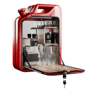 Minibar / kanistr - Bar Cabinet, Gas Red, 6 variant - Danish Fuel Varianta: Zebrano obraz