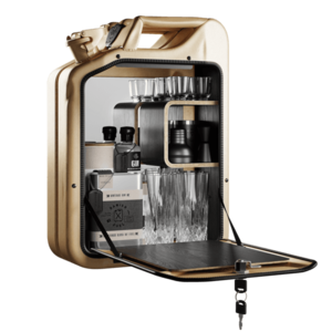 Minibar / kanistr - Bar Cabinet, Gold, 6 variant - Danish Fuel Varianta: Smoked Oak obraz