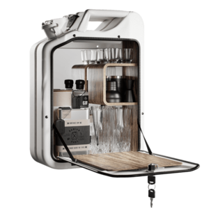 Minibar / kanistr - Bar Cabinet, Moscow white, 6 variant - Danish Fuel Varianta: Zebrano obraz