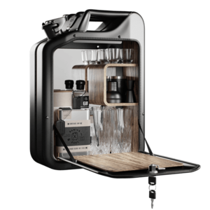 Minibar / kanistr - Bar Cabinet, Nano Black, 6 variant - Danish Fuel Varianta: Zebrano obraz