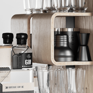 Minibar / kanistr - Bar Cabinet, Rose, 6 variant - Danish Fuel Varianta: Oak obraz