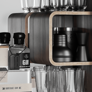 Minibar / kanistr - Bar Cabinet, Rose, 6 variant - Danish Fuel Varianta: Walnut obraz