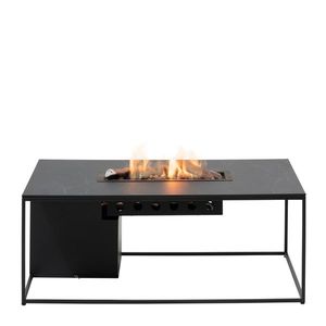 Stůl s plynovým ohništěm COSI- typ Cosi design line černý rám / keramická deska obraz