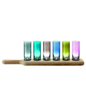 LSA Paddle dřevěný tác se skleničkami na destilát, různobarevné, 6 ks obraz