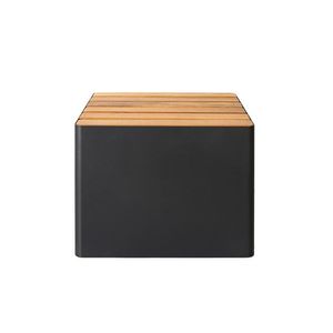 Venkovní stolička WOODGREEN, více variant - Hobby Flower Barva: černá/přírodní dřevo obraz