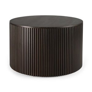 Konferenční stolek Roller Max - lakovaný mahagon - tmavě hnědý - kulatý - snímatelný potah - Ethnicraft obraz