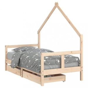Dětská domečková postel se šuplíky Dekorhome 80 x 160 cm obraz