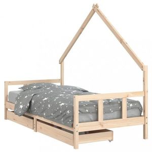 Dětská domečková postel se šuplíky Dekorhome 90 x 200 cm, Dětská domečková postel se šuplíky Dekorhome 90 x 200 cm obraz