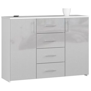 Ak furniture Komoda Torvi K 110, 4 cm bílá/šedá lesklá obraz