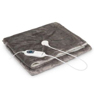 Klarstein Dr. Watson SuperSoft, výhřevná deka, 120 W, 180 x 130 cm, chlupatý plyš, krémová/šedá obraz