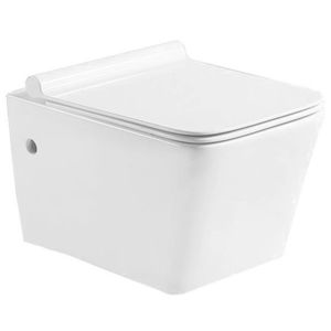 MEXEN Cube Závěsná WC mísa včetně sedátka s slow-slim, duroplast, bílá 30924000 obraz