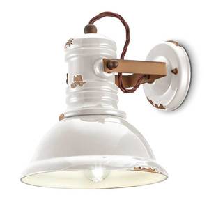 Ferroluce Keramická nástěnná lampa C1693 v bílém industriálním stylu obraz