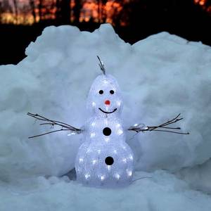 STAR TRADING Malá LED figurka Křišťálový sněhulák pro venkovní použití obraz