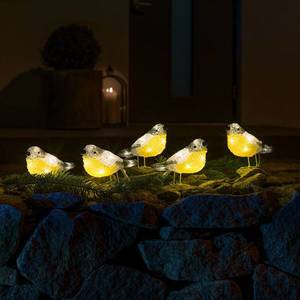 Konstsmide Christmas LED osvětlené figurky ptáků pro venkovní použití, sada 5 kusů obraz