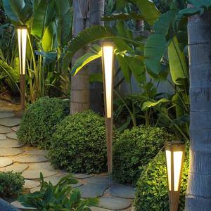 Les Jardins Solární svítilna Tecka LED se senzorem, 120 cm, teakové dřevo obraz