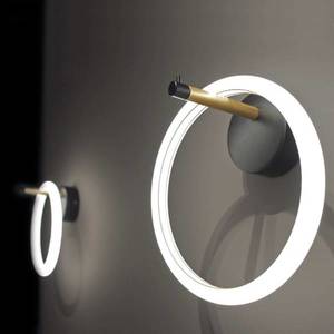 Marchetti LED nástěnné svítidlo Ulaop, jeden kroužek, černé obraz