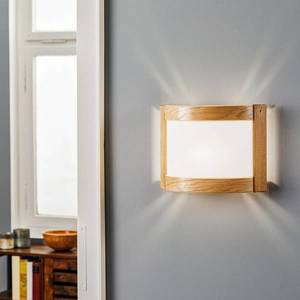 Envostar Dřevěné nástěnné svítidlo Zanna, výška 22 cm, světlý dub obraz