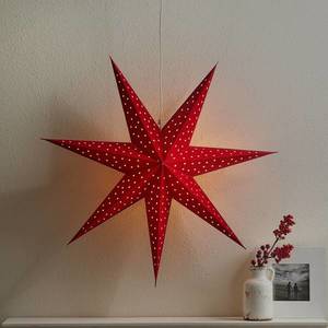 Markslöjd Hvězda Clara na zavěšení, sametový vzhled Ø 75 cm, červená barva obraz