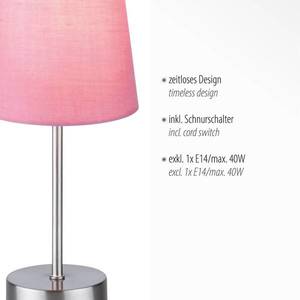 JUST LIGHT. Stolní lampa Heinrich s růžovým látkovým stínidlem obraz