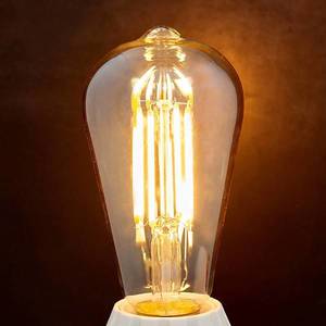 Lindby E27 LED rustikální lampa 6W 500 lm, jantarová 1 800 K obraz