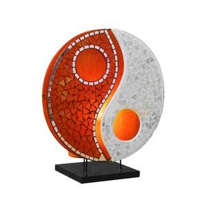 Woru Skleněná mozaiková stolní lampa Ying Yang oranžová/bílá obraz