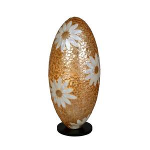 Woru Stolní lampa Lion Capiz mušle květinový motiv tvar vejce obraz