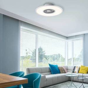 JUST LIGHT. LED stropní ventilátor Flat-Air, CCT, bílý, Ø 59, 5 cm obraz