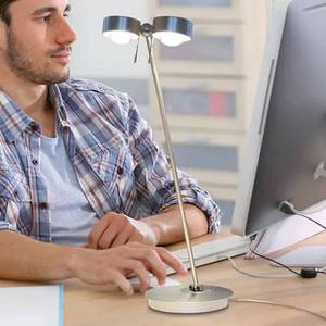 Top Light Stolní lampa LED Puk Table Twin nikl matný obraz
