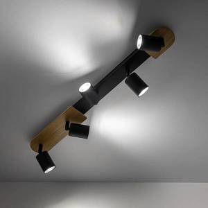 TK Lighting Kryt Dřevěný stropní reflektor, pětiplamenný obraz