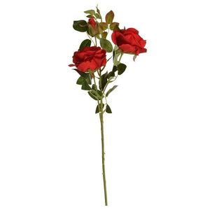 Umělý svazek Růže se dvěma květy a poupětem, červená, 71 cm obraz