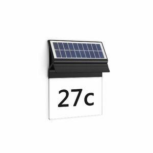 Philips Enkara solární venkovní LED osvětlení domovního čísla 0, 2W 2700K, černá obraz