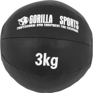 Gorilla Sports Kožený medicinbal, 3 kg, černý obraz