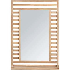 Nástěnné zrcadlo s poličkou s dřevěným rámem 50x70 cm Acina – Wenko obraz